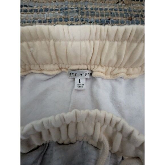 Wide Leg Sweatpants Side Stripes L Grey Red Tan Drawstring Elastic Waist Casual - Picture 3 of 8